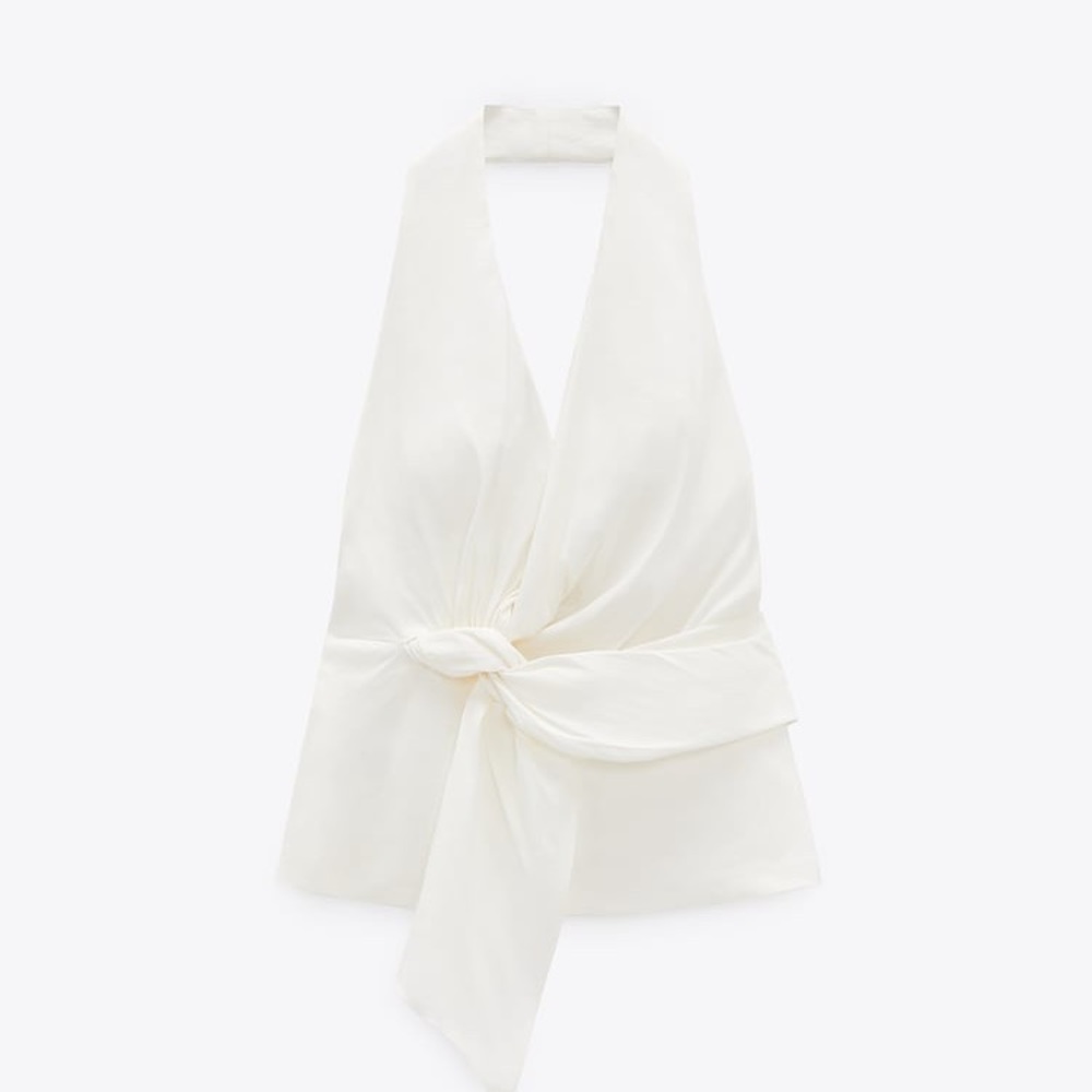 Zara BNWT Linen Blend Halter Top 🤍